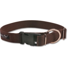 Obroża bawełniana 34-55cm - Brązowa