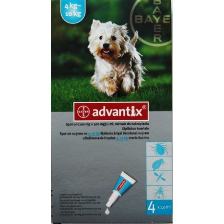 Advantix Spot-on 4 - 10kg - 4 pipety