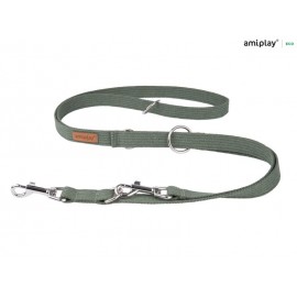 Smycz bawełniana L 200cm - Khaki